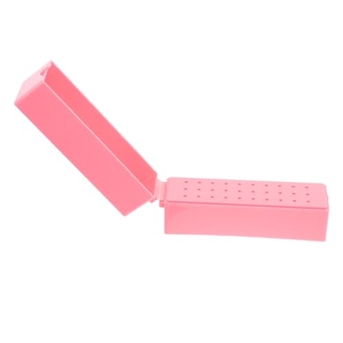 WEKADRIN Nagelbohrer Organizer Aufbewahrungsbox Kompakt Nail Drill Bits Halter Multifunktional für Maniküre Salon und Heimgebrauch Rosa von WEKADRIN