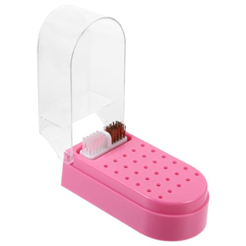 WEKADRIN Nagelfräser Bits Aufbewahrungsbox Transparent Maniküre Schleifkopf Organizer Staubdicht Klarer Halter für Nagelbohrer Profi und Heimgebrauch von WEKADRIN