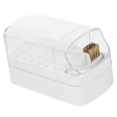 WEKADRIN Nagelfräser Bits Aufbewahrungsbox Transparent Nagelbohrer Halter Praktisch und Langlebig Nagelschleifkopf Organizer für Maniküre und Pediküre von WEKADRIN