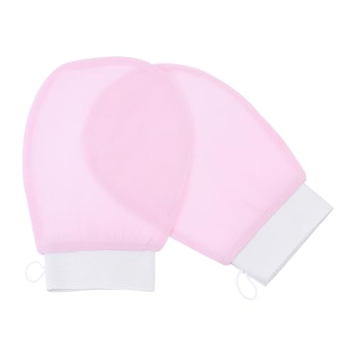WEKADRIN Peeling Badehandschuhe Damen Körperpeeling Doppelseitig Weich Hautfreundlich für Dusche und Tiefenreinigung Rosa von WEKADRIN