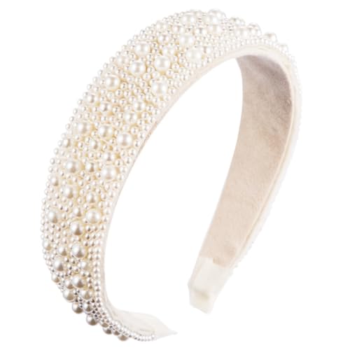 WEKADRIN Perlen Haarband Damen Modischer Haarschmuck mit Hochwertigen Kunstperlen Stilvoller Haarreifen für Hochzeit Party Alltag Komfortabel und Langlebig von WEKADRIN