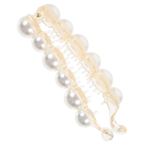 WEKADRIN Perlen haarspange mit Zahnkamm Großer Haarklammer für Zartes Haar Eleganter Ponytail halter Rutschfester Haarclip Stilvolles Haarschmuck accessoire für Damen von WEKADRIN