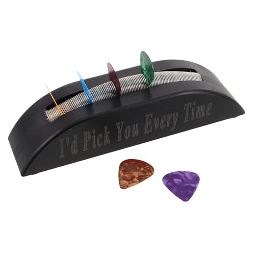 WEKADRIN Pick Holder für Gitarre Schwarz PVC Springklammer Plektra Organizer Minimalistisches Japanisches Design Für Akustik Bass Multifunktional Robust Leicht Tragbar von WEKADRIN