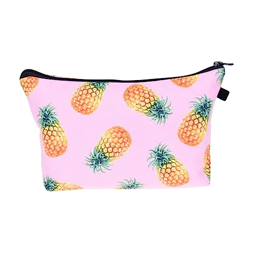 WEKADRIN Pineapple Kosmetiktasche Damen Kompakt Leicht Großer Stauraum Tragbar für Reise Outdoor Urlaub Multifunktionaler Schmink und Kulturbeutel für Make Up und Toilettenartikel von WEKADRIN