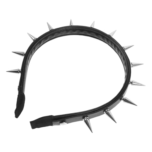 WEKADRIN Punk Gothic Haarreif mit Nieten Schwarzer Stirnband für Damen Modisches Party Haarband Robuster Nietenbesatz Vielseitiges Gothic Kopfschmuck von WEKADRIN