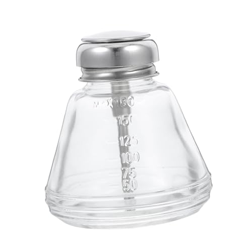 WEKADRIN Push Down Pumpflasche Nagellackentferner Spender Glasflasche mit Kupferkern Transparenter Pumpspender für Nagellackentferner Make Up Entferner Reinigungsmittel Behälter Langlebig von WEKADRIN