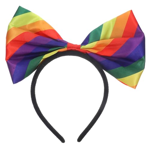 WEKADRIN Regenbogen Stirnband Mit Schleife Für Erwachsene Elastisch Buntes Kopfbedeckung Für Pride Events Damen Und Herren Haaraccessoire Für Partys Und Feierlichkeiten von WEKADRIN