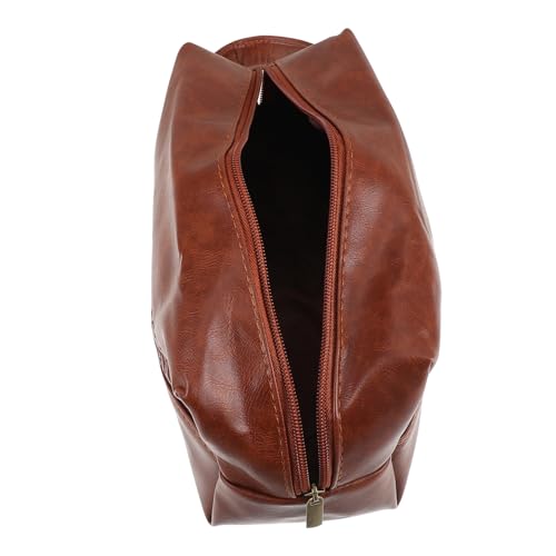 WEKADRIN Reise-Kulturbeutel für Herren Kosmetiktasche Reisezubehör Toilettenart Bag Reise-Make-up-Tasche Toilettenartikel Reisetasche Make-up-Organizer-Tasche Herren Reisetasche Pu Kaffee von WEKADRIN