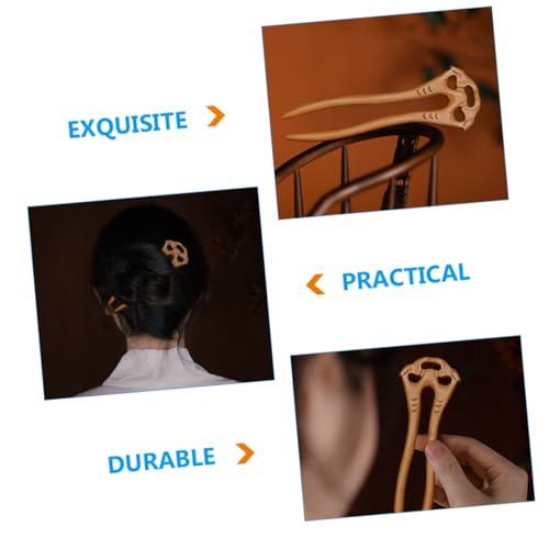 WEKADRIN Retro U förmige Holz Haarnadel für Frauen Eleganter Langlebiger Haarschmuck Polierte Oberfläche Vielseitig für Partys Festivals und Alltag Stilvoller Dutt halter von WEKADRIN