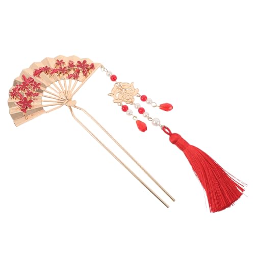 WEKADRIN Retro-haarnadeln Aus Metall Haarspange Mit Fächerblume Chinesischer Stil Haarnadelblume Traditionelle Haarnadel Kostümzubehör Quasten-haarnadel Für Frauen Hochzeitsfeiern Festliche von WEKADRIN