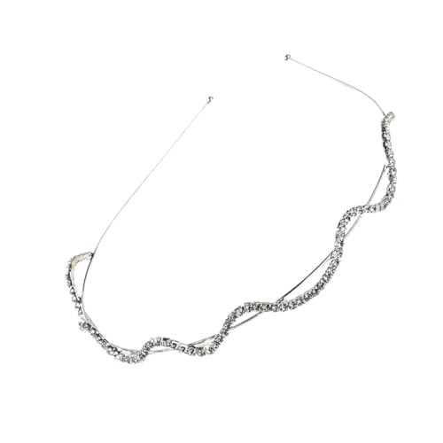 WEKADRIN Rhinestone Haarreif mit Gepolstertem Wellen design Stilvolles Damen Stirnband aus Langlebigem Legierungs Strassmaterial Modischer Haarschmuck für Alltag und Festliche Anlässe von WEKADRIN