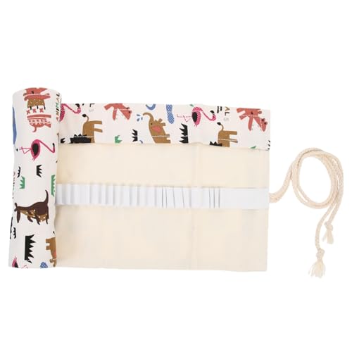 WEKADRIN Roll Up Leinwand Mäppchen für Stifte Roll Wrap Stift Organizer mit Einzelfächern Großer Kapazität Strapazierfähige Stifterolle für Künstler und Zeichner Handlich und Schützend von WEKADRIN