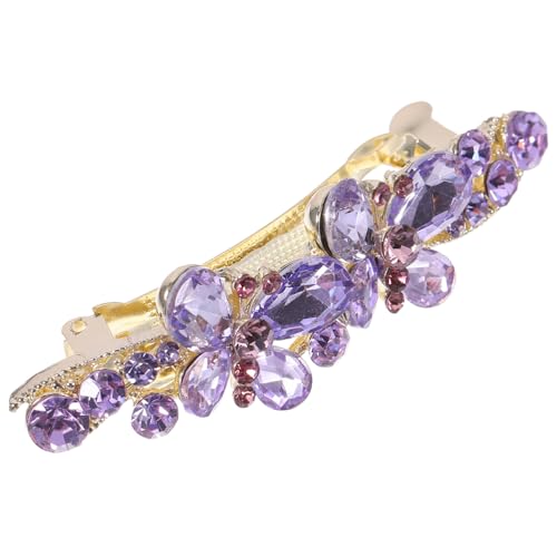 WEKADRIN Schmetterling Haarspange mit Strasssteinen Frühlings Haarclip für Damen und Mädchen Robustes Haarschmuck Accessoire für Hochzeit Party und Alltag Violett von WEKADRIN
