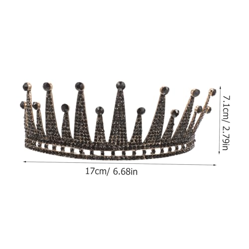 WEKADRIN Schwarze Barock Brautkrone aus Langlebiger Legierung Tiara Stilvoller Haarschmuck für Hochzeit Abschlussball Halloween Party und Festliche Anlässe Geeignet für Braut und Damen von WEKADRIN