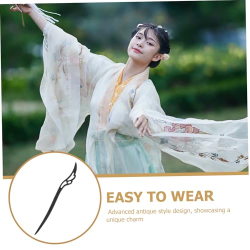 WEKADRIN Schwarzer Ebenholz Haarschmuck Haarnadel Chinesischer Stil Langlebige Holz Haarnadel für Frauen für Dutt und Hochsteckfrisur Frisuren Zubehör von WEKADRIN