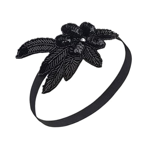 WEKADRIN Schwarzes Pailletten Stirnband Damen Haarreif Leichtes Party Haar Accessoire Modisch für Frauen Mädchen Valentinstag Geburtstag Feier von WEKADRIN