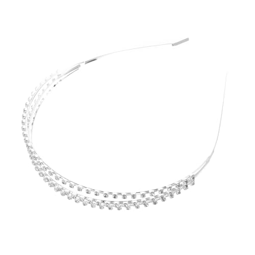WEKADRIN Silbernes Brautstirnband mit Dreilagigen Strasssteinen Eleganter Haarschmuck für Hochzeit Party und Festliche Anlässe Passend für Frauen Handgefertigtes Damen haarband von WEKADRIN
