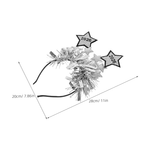 WEKADRIN Silberschimmernde Years Eve Haarreifen mit Sternenmotiv Festlicher Kopfschmuck für Party Tanz und Feiertagsfeiern Komfortable für Erwachsene von WEKADRIN