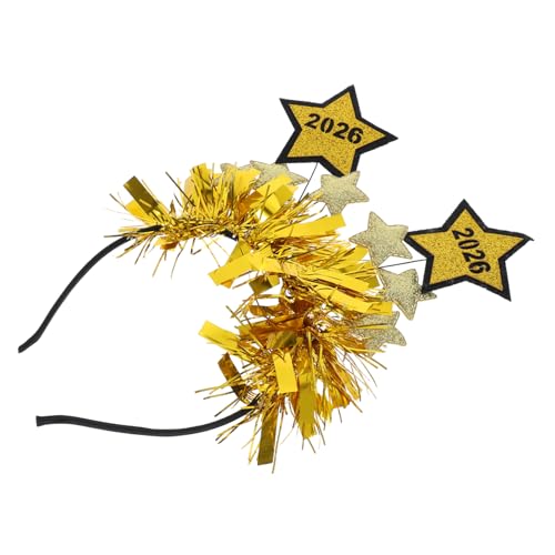 WEKADRIN Silvester Haarreifen Stern Stirnband Gold Glänzend Party Kopfschmuck für Festliche Anlässe Tanz Feier von WEKADRIN