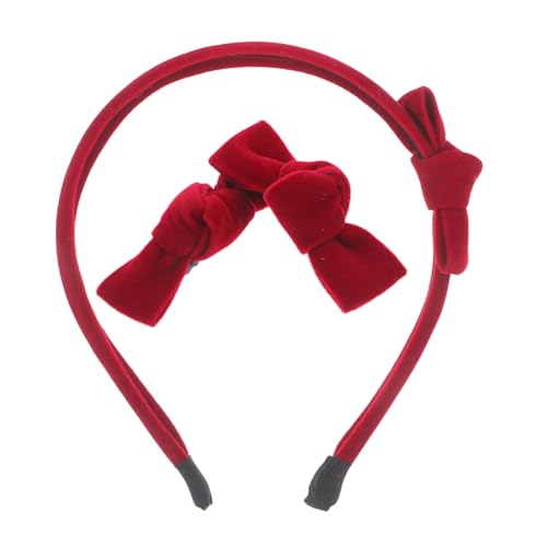 WEKADRIN Samtschleife Fürs Haar Breites Samtstirnband Mit Schleife Und Haarspange Haarschleifen-stirnband Aus Samt Für Mädchen Kleinkinder Teenager Damen Accessoires Für Cheerleading von WEKADRIN