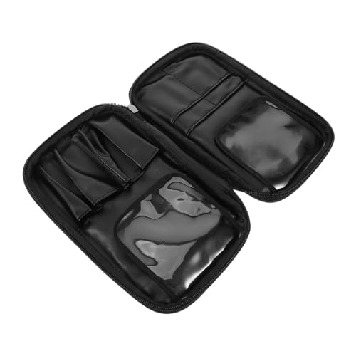 WEKADRIN Tragbare Kosmetiktasche PU Zip Beutel Große Kapazität Multifunktionale Make Up Organizer Reise Toilettenartikel Aufbewahrungstasche Damen Schwarz von WEKADRIN