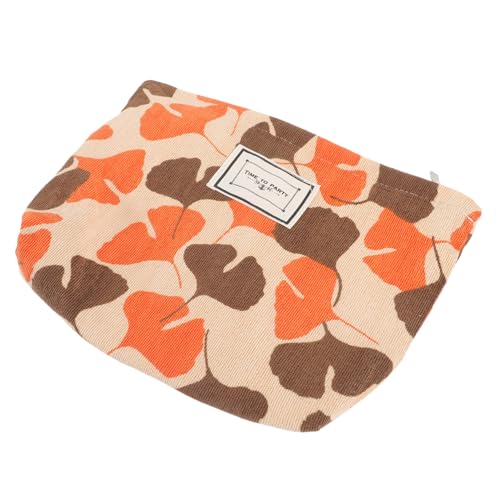 WEKADRIN Tragbare Kosmetiktasche mit Ginkgo Design Große Makeup Bag Organizer Langlebige Canvas Aufbewahrungstasche für Lippenstift Reise Toiletry Pouch Leicht und Vielseitig von WEKADRIN