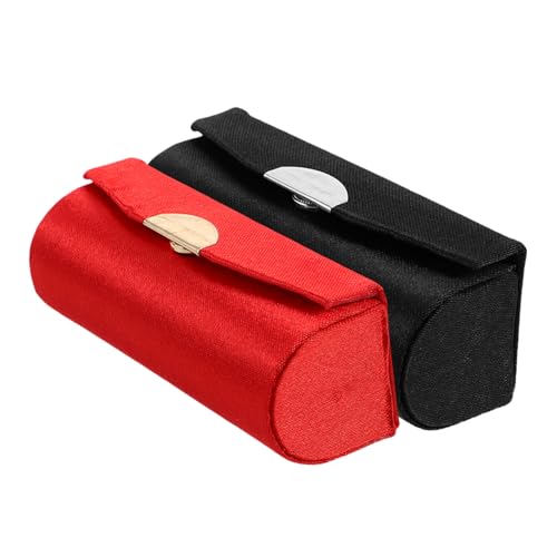 WEKADRIN 2stücke Lippenstift Mit Spiegel Vintage Kosmetik Aufbewahrungsbox Für Unterwegs Praktischer Lippenstift Organizer Für Handtasche Rot von WEKADRIN