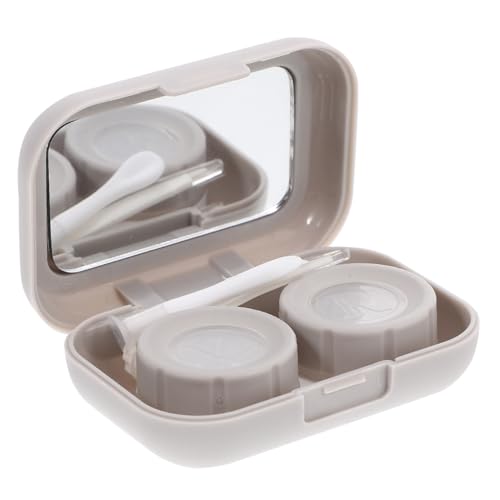 WEKADRIN Tragbarer Kontaktlinsenbehälter mit Spiegel Robuster Linsenhalter Leichtes Kleines Reise Etui für Weiche Kontaktlinsen Praktischer Aufbewahrungsbehälter für Damen und Mädchen von WEKADRIN