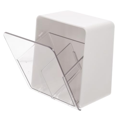 WEKADRIN Transparente Aufbewahrungsbox mit Deckel Fächer Multifunktionaler Makeup Organizer für Wattepads Wattestäbchen Kosmetik und Schreibtisch Platzsparend und Staubgeschützt Weiß von WEKADRIN