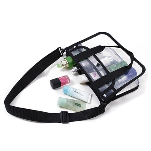 WEKADRIN Transparente Schultertasche Kosmetiktasche Eva Leicht Multifunktional mit Großem Fassungsvermögen für Reisen und Alltag von WEKADRIN