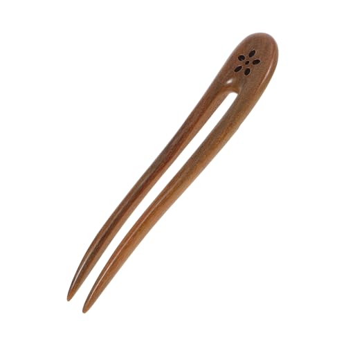 WEKADRIN U Förmige Haarnadel aus Holz im Antiken Stil Vintage Haarschmuck mit Doppeltem für Stabile Frisuren für Damen und Mädchen Perfektes mit Traditionellem Blumendesign von WEKADRIN