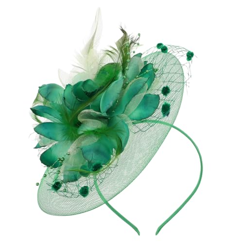 WEKADRIN Vintage Braut Haarschmuck Perlen Netz Fascinator mit Haarklammer für Hochzeiten Tea Party Damen Eleganter Kopfschmuck für Besondere Anlässe von WEKADRIN