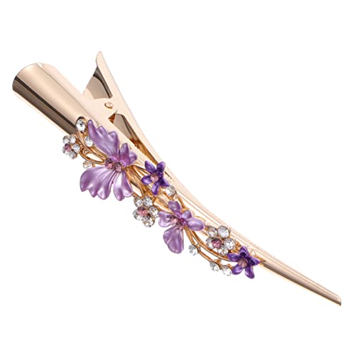 WEKADRIN Retro Blumendesign Haarspange Entenschnabel Clip Groß Für Frauen Vintage Haarschmuck Für Alltag Partys Und Besondere Anlässe Rutschfester Sitz Legierung Attraktives von WEKADRIN