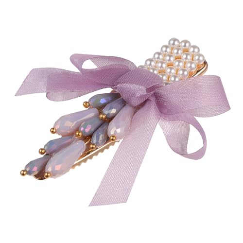 WEKADRIN Vintage Haarklammer mit Strasssteinen und Perlen Eleganter Legierungs haarclip Rutschfest Modischer Haarschmuck für Damen für Alltag Party und von WEKADRIN