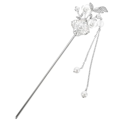 WEKADRIN Vintage Haarnadel mit Blumen und Quaste Eleganter Haarschmuck für Frauen und Teenager Robustes Haarstab bun tool für Klassische Frisuren und Geschenke von WEKADRIN