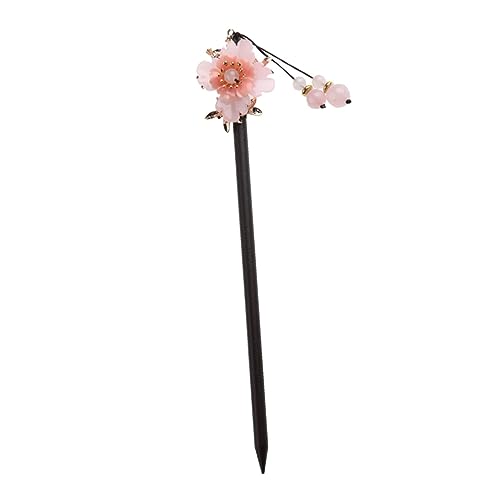 WEKADRIN Vintage Holz Haarnadel für Damen Chinesischer Haarstab mit Blumen Design und Quaste Traditionelles Haarschmuck Zubehör für Cheongsam und Casual Anlässe von WEKADRIN