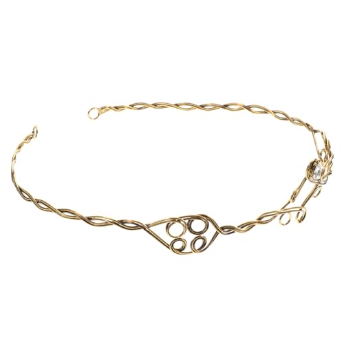 WEKADRIN Vintage Metall Haarreif Damen Filigranes Goldfarbenes Braut Stirnband mit Farbigen Strasssteinen Leichtes Haarschmuck Accessoire für Hochzeit Geburtstag Abschlussball und von WEKADRIN
