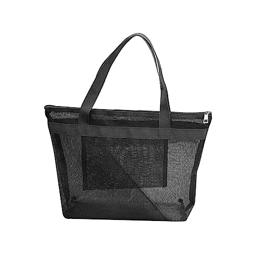 WEKADRIN Waschtasche aus Mesh Multifunktionale Dusch und Toilettenbeutel für Damen Robustes Geruchloses Praktischer Organizer für Toilettenartikel Schwarz von WEKADRIN