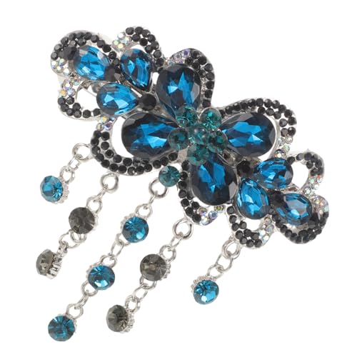 WEKADRIN Wasserdichter Großer Strass blumen haarclip mit Federmechanismus Eleganter Braut haarschmuck für Hochzeit Zartes Haar Stilvoller Haargreifer für Damen und Mädchen von WEKADRIN