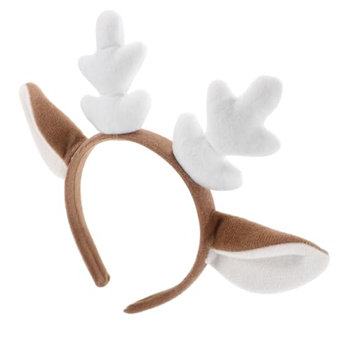 WEKADRIN Weiches Flauschiges Rentiergeweih Haarreif Damen Plüsch Stirnband für Weihnachten Party Hochzeit Festliche Anlässe Kuscheliger Kopfschmuck von WEKADRIN
