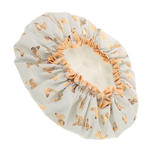 WEKADRIN Wiederverwendbare Duschhaube Für Damen Dekorative Badekappe Elegantem Design Elastische Duschhaube Für Langes Haar Doppelschichtig Für Bad von WEKADRIN
