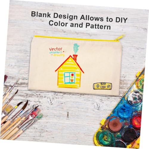 WEKAMOS 10 Stück Canvas Kosmetiktasche mit Reißverschluss Leere DIY Schminktaschen für Damen Vielseitig als Makeup Reiseorganizer für Kosmetik Stifte und Kleine Alltagsgegenstände von WEKAMOS