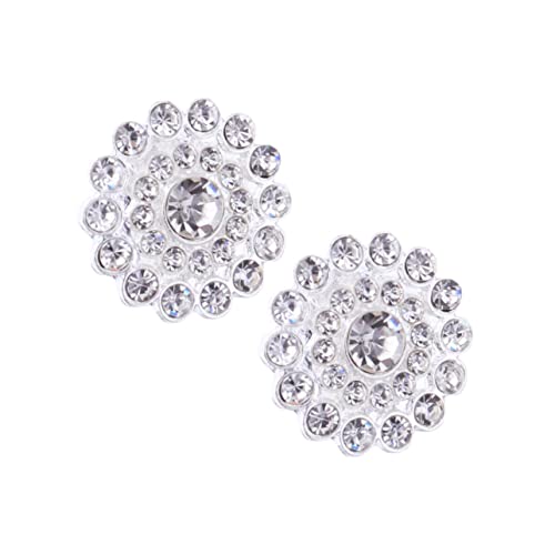 WEKAMOS 10 Stück Strassknöpfe Legierung Runde Funkelnde Dekoration für DIY Schmuck und Accessoires Silber für Hochzeiten und Partys Kreative Bastelideen für Frauen und Damen von WEKAMOS