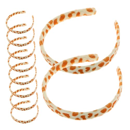 WEKAMOS 10 Stück Teiliges Diy Dünnes Stoff Base Headband Breit Elastisches Flaches Haarband mit Gelbem Giraffenmuster Vielseitig Einsetzbar für Kreative Frisuren und Partys von WEKAMOS