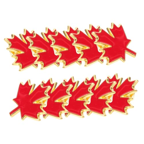 WEKAMOS 10 Stück Teiliges Metall Broschen Ahornblatt Design Langlebige Damen Anstecknadeln für Kleidung Vintage Dekorative Blattschmuck für Strickjacke Bluse Schal und Party von WEKAMOS