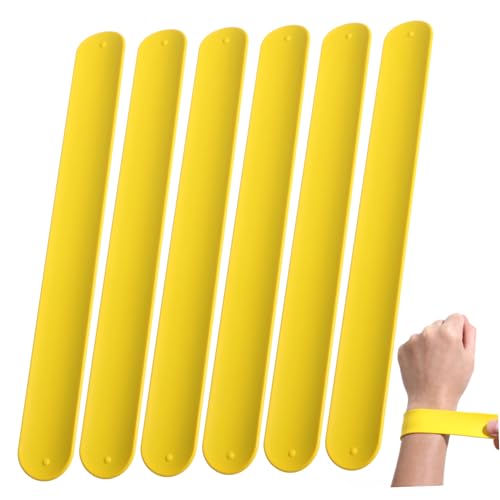 WEKAMOS 10 Stück Teiliges Silikonbasierte Schnapparmbänder für Elastisch Hautfreundlich Abriebfest Temperaturbeständig Modisch Gelb als Partygeschenk für Jungen und Mädchen von WEKAMOS