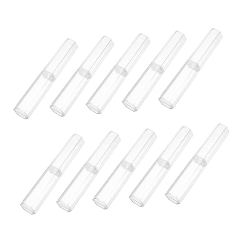 WEKAMOS 10 Stück Teiliges Transparente Kunststoff Stifteboxen Hexagonal Einzelne Pen Aufbewahrungsbox Leichte Geschenkverpackung für Schreibgeräte Praktische Stifthalter für Schule und von WEKAMOS