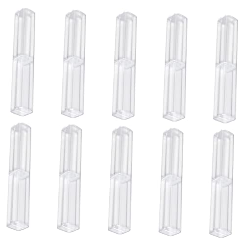 WEKAMOS 10 Stück Teiliges Transparentes Quadratisches Pen Case Langlebigem Kunststoff Multifunktionale Stiftebox mit Durchsichtigem Design als Geschenkbox für Kugelschreiber und von WEKAMOS