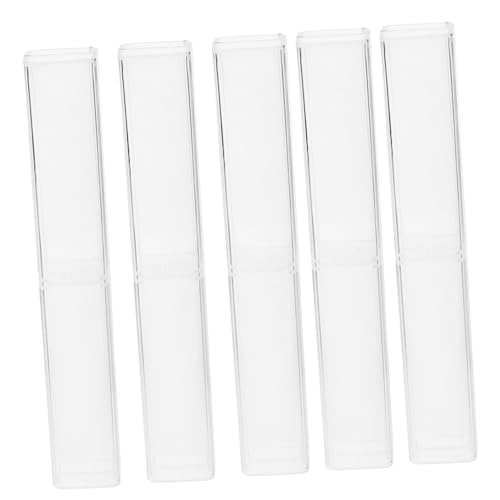 WEKAMOS 10 Stück Transparente Federmäppchen Kunststoff Stifteboxen Multifunktional mit Deckel für Schule Büro und Kompakt Leicht Tragbar zur Aufbewahrung von Stiften Schmuck und von WEKAMOS