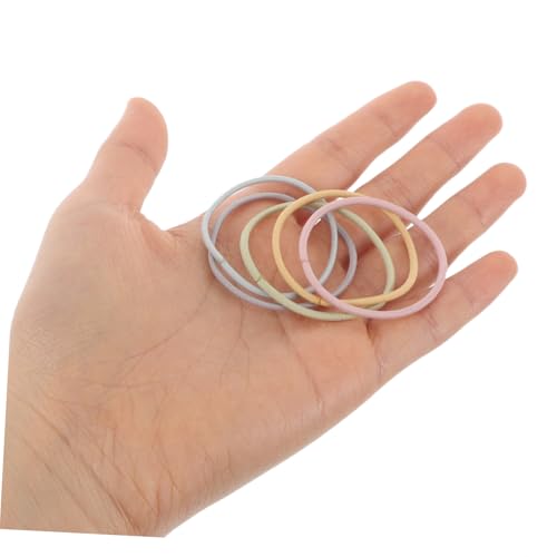 WEKAMOS 100 Stück Teiliges Nahtlose Dünne Haargummis für Mädchen Elastische Schonende Zopfgummis Leichter Hautfreundlich Praktische Haarbänder für Alltag Farbige Frühjahrsedition von WEKAMOS